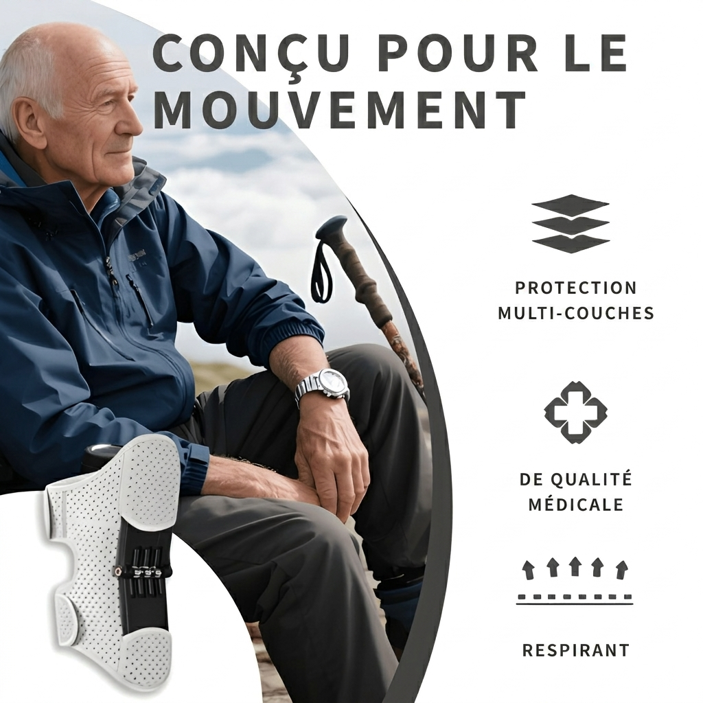 KneeFlow™ – Genouillère à Soutien Dynamique.